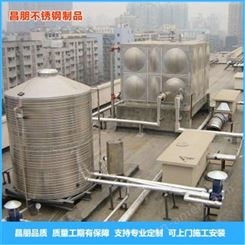 环保不锈钢水箱 温州昌朋 宾馆顶楼圆形卧式不锈钢水箱 厂家定做