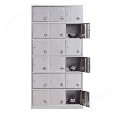 不锈钢更衣柜 不锈钢多层储物柜 18门更衣储物柜