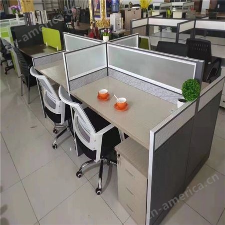 职员办公桌椅组合简约现代屏风2/4/6员工位办公桌电脑桌隔断