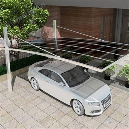 铝合金汽车车棚 拉杆式停车棚 自行车耐力板遮阳棚