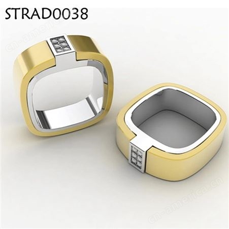 加工欧美时尚304不锈钢戒指 14K真金分色 电镀钛钢戒子饰品生产