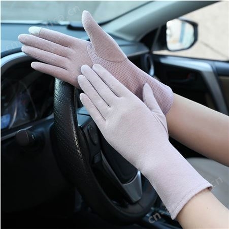 棉质纯色手套 棉质透气手套 定制批发 透气触屏手套 触屏中长款手套