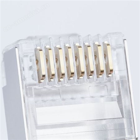 Choseal/秋叶原 六类水晶头屏蔽RJ45千兆网线纯铜镀金 QS6016HS 电脑网络监控