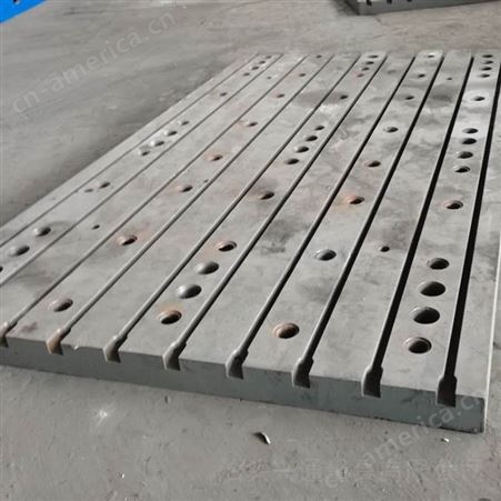 铸铁检验平板 重型铸铁平台 铸铁划线平台T型槽带孔工作台 异型定做