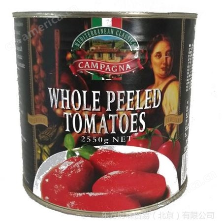 销售意大利卡派纳去皮整番茄罐头 披萨原料番茄酱 2.55kg