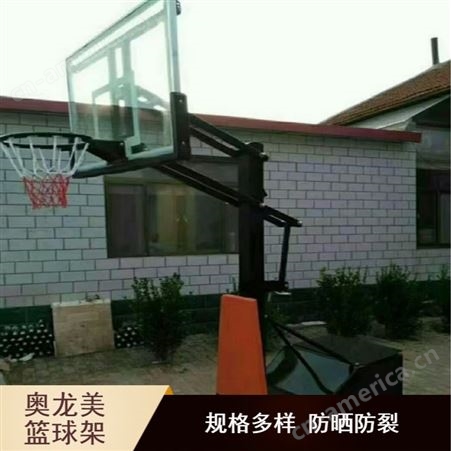 广西奥龙美练习用地埋固定式篮球架送货安装