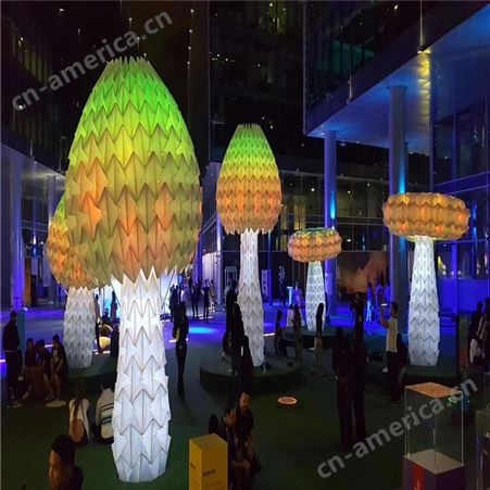 公园装饰LED蘑菇树灯_七彩发光蘑菇灯树_生产制造商