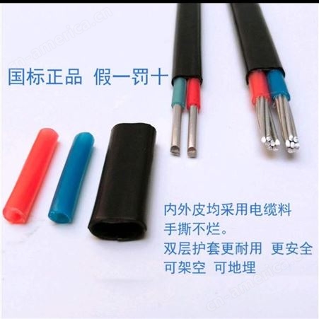  弘泰线缆有限公司 一枝秀 铝芯双层皮防老化电线电缆BLVVB