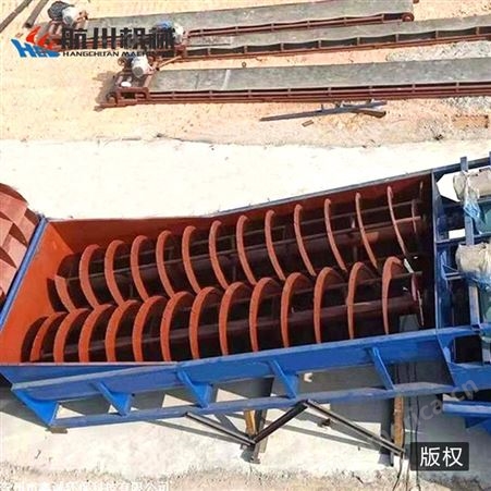 8米长螺旋洗砂机 单叶轮细沙泥沙分离机 矿山洗砂机生产线