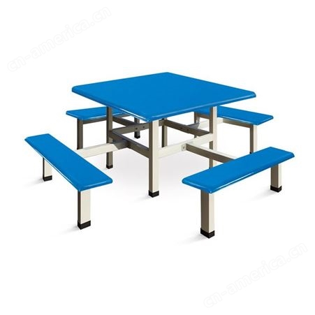 东莞方形快餐桌椅餐台椅食堂餐桌椅8人玻璃钢餐桌椅