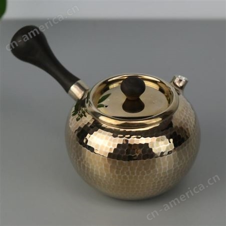 中国银都 S999银煮茶壶单壶 纯银侧把过滤茶具 烧水泡茶器