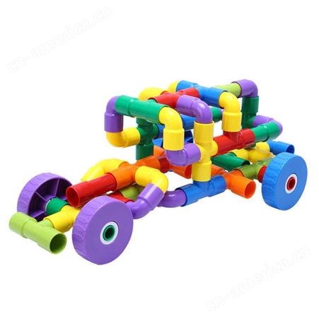 利幼ABS早教积木玩具批发 桶装儿童益智拼插积木