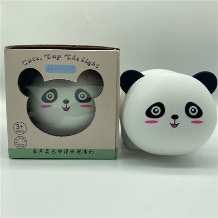 跨境新品硅胶拍拍灯卡通熊猫变色七彩小夜灯USB充电创意公仔玩偶