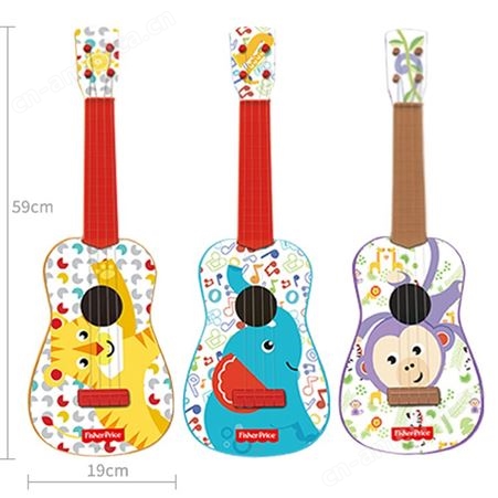 费雪儿童新款仿真吉他乐器玩具 音乐早教初学者乐器尤克里里双伟