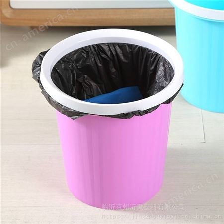 创意无盖 压圈垃圾收纳桶 家用卫生桶 大号圆形塑料垃圾桶 垃圾筐