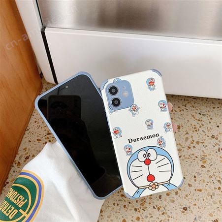 苹果12ProMax手机壳小羊皮哆啦A梦 手机保护套