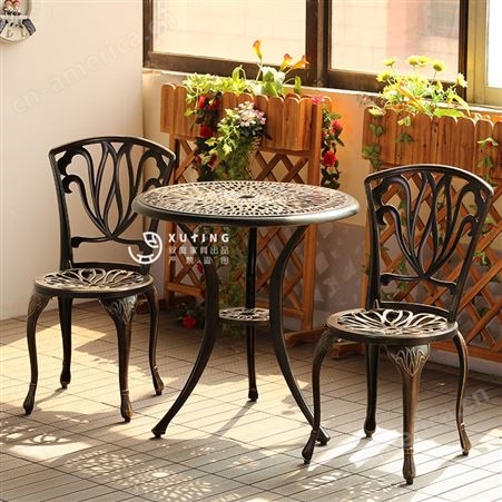 户外桌椅庭院欧式别墅休闲花园阳台家具铁艺室内外五件套铸铝桌椅