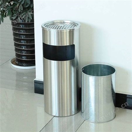 办公楼用不锈钢分类垃圾桶清洁桶可回收不可回收箱