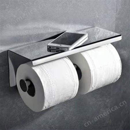 不锈钢双卷纸巾盒带烟灰缸盖厕所洗手间用
