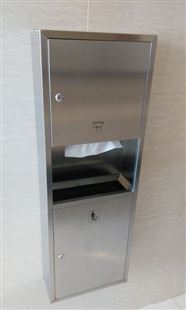 二合一擦手纸箱 明装带垃圾桶纸巾架 洗手间干手纸器 酒店用