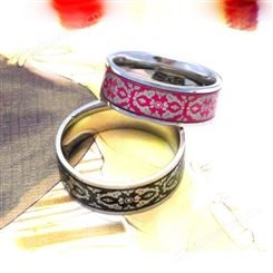今泊二丨季节新款色彩艳丽的不锈钢珐琅戒指 褪色指环手饰