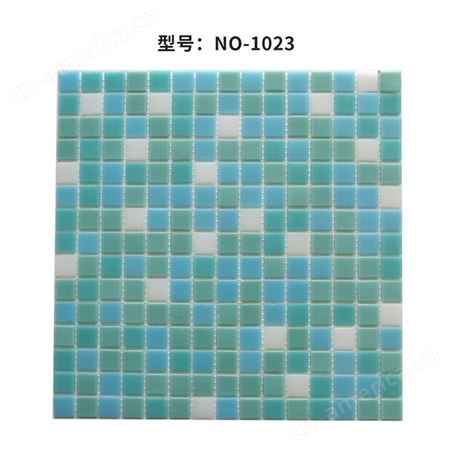 群舜NO-1023蓝色游泳池马赛克瓷砖 户外水池陶瓷砖