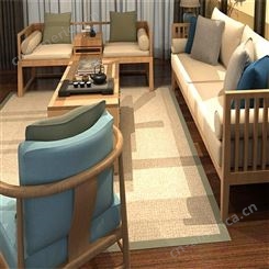 新中式白蜡木沙发组合 轻奢现代简约 大小户型客厅实木家具 可定做